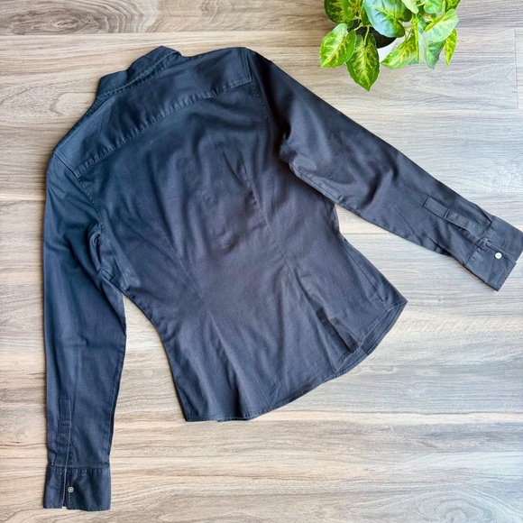 Banana Republic Black Stretch Long Sleeve Tailored Fit Button-Up Shirt – Size M - Picture 9 of 10
